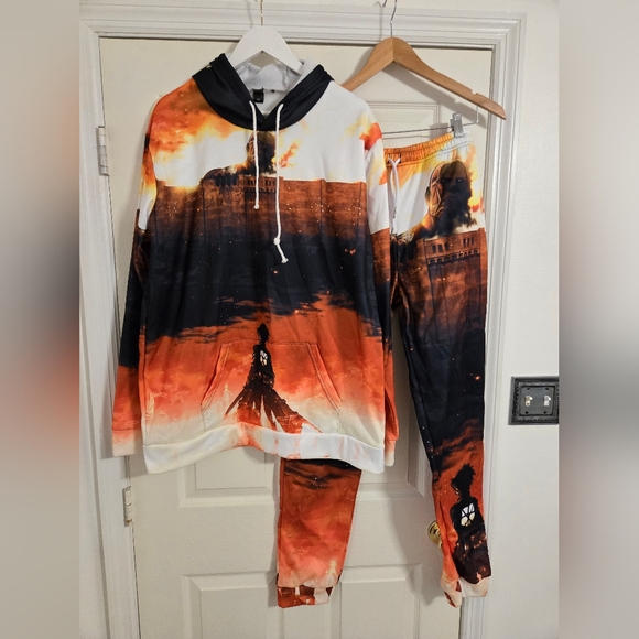 Attack on Titan anime hoodie and pants size XXL (runs small) - Picture 1 of 10